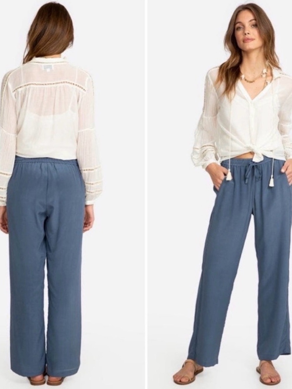 JOHNNY WAS 100% silk ILLARIA lined wide leg pants with pockets XL